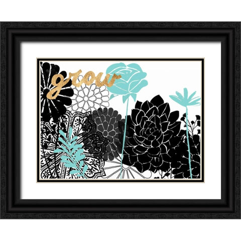 Lacy Garden I Black Ornate Wood Framed Art Print with Double Matting by Studio W