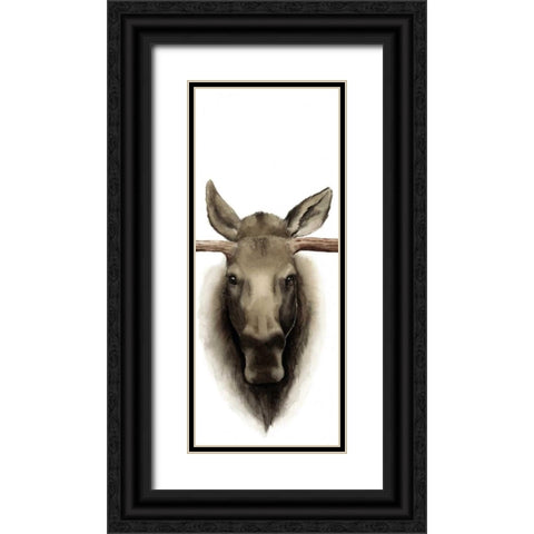 Triptych Moose II Black Ornate Wood Framed Art Print with Double Matting by Popp, Grace