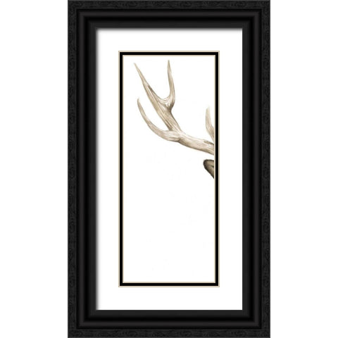 Triptych Elk I Black Ornate Wood Framed Art Print with Double Matting by Popp, Grace