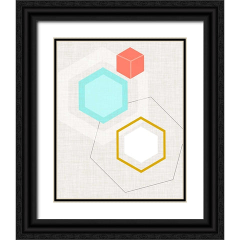 Mod Geometry I Black Ornate Wood Framed Art Print with Double Matting by Fagalde, Jarman