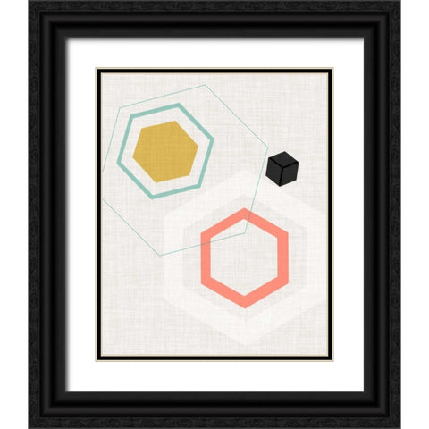 Mod Geometry II Black Ornate Wood Framed Art Print with Double Matting by Fagalde, Jarman
