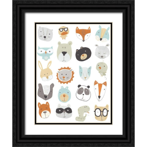 Friendly Faces Black Ornate Wood Framed Art Print with Double Matting by Vess, June Erica