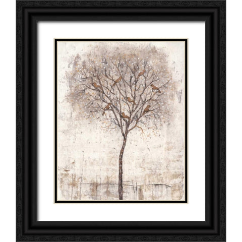 Tree of Birds I Black Ornate Wood Framed Art Print with Double Matting by OToole, Tim