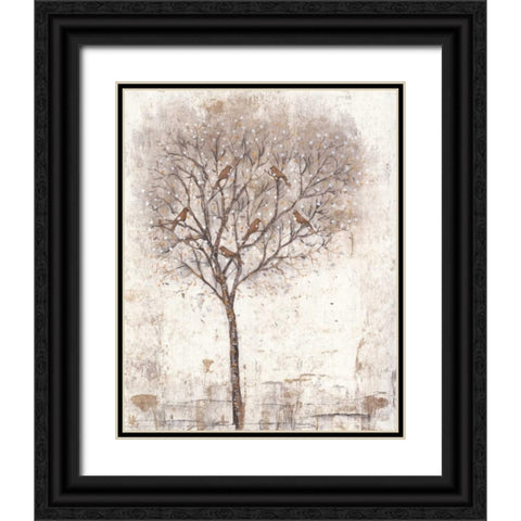 Tree of Birds II Black Ornate Wood Framed Art Print with Double Matting by OToole, Tim