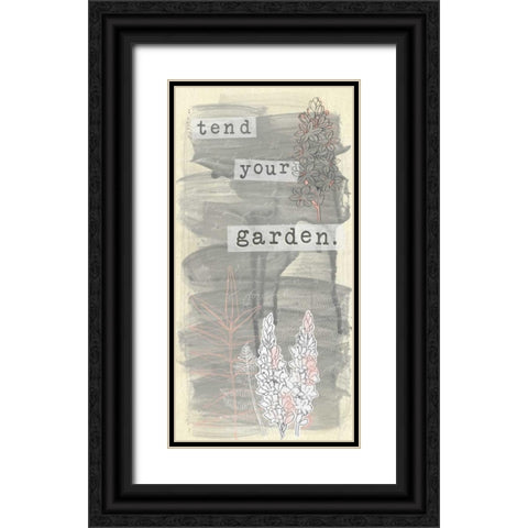 Garden Scrapbook V Black Ornate Wood Framed Art Print with Double Matting by Vess, June Erica