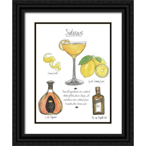 Classic Cocktail - Sidecar Black Ornate Wood Framed Art Print with Double Matting by McCavitt, Naomi