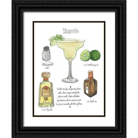 Classic Cocktail - Margarita Black Ornate Wood Framed Art Print with Double Matting by McCavitt, Naomi