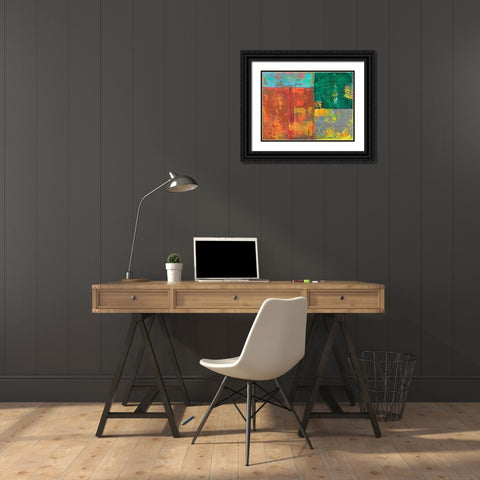 Colorful Leaf Imprint I Black Ornate Wood Framed Art Print with Double Matting by Ray, Elena