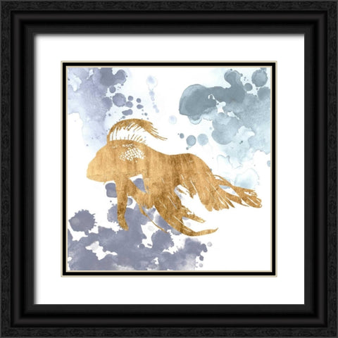 Gilded Splash VII Black Ornate Wood Framed Art Print with Double Matting by Popp, Grace