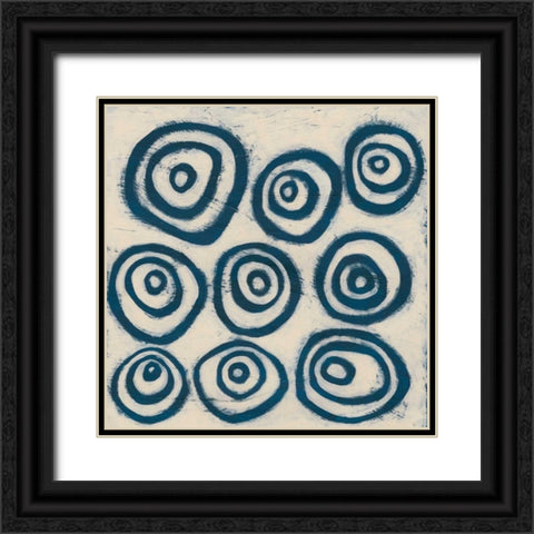 Indigo Signals I Black Ornate Wood Framed Art Print with Double Matting by Vess, June Erica