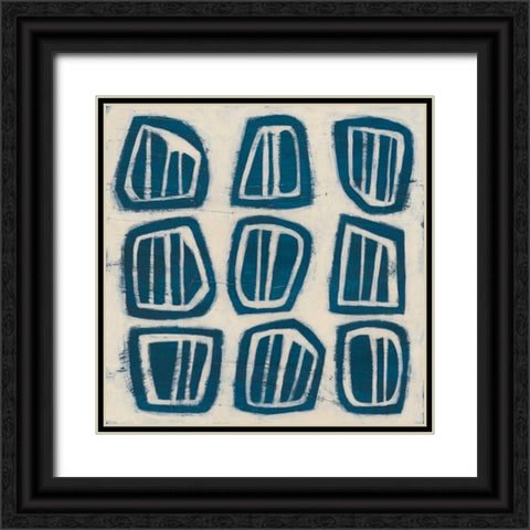 Indigo Signals III Black Ornate Wood Framed Art Print with Double Matting by Vess, June Erica