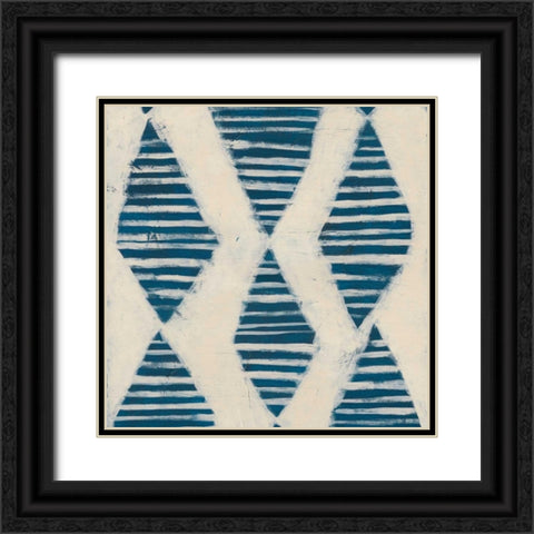 Indigo Signals VII Black Ornate Wood Framed Art Print with Double Matting by Vess, June Erica