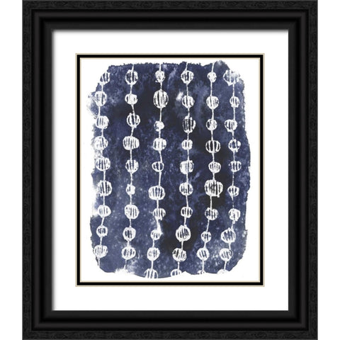 Indigo Batik Vignette I Black Ornate Wood Framed Art Print with Double Matting by Vess, June Erica