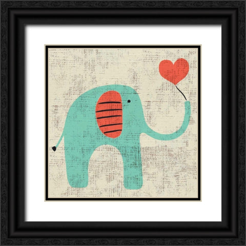 Adas Elephant Black Ornate Wood Framed Art Print with Double Matting by Zarris, Chariklia