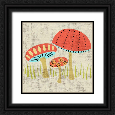 Adas Mushrooms Black Ornate Wood Framed Art Print with Double Matting by Zarris, Chariklia