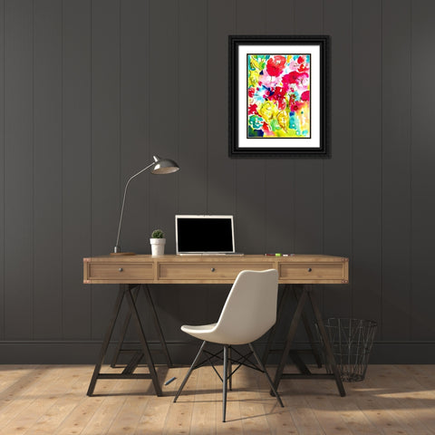 Flower Array I Black Ornate Wood Framed Art Print with Double Matting by Minasian, Julia