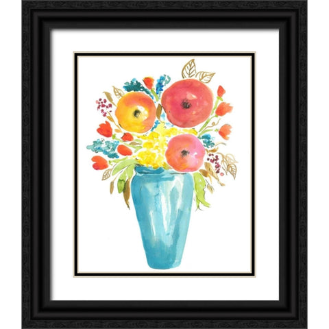 Flower Vase II Black Ornate Wood Framed Art Print with Double Matting by Minasian, Julia