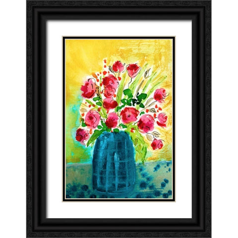 Bright Arrangement I Black Ornate Wood Framed Art Print with Double Matting by Minasian, Julia