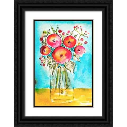 Bright Arrangement II Black Ornate Wood Framed Art Print with Double Matting by Minasian, Julia