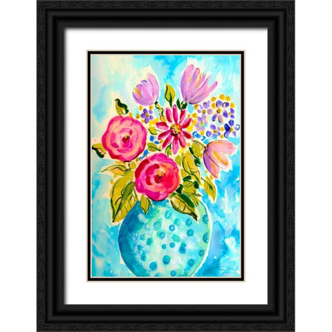 Bright Arrangement III Black Ornate Wood Framed Art Print with Double Matting by Minasian, Julia