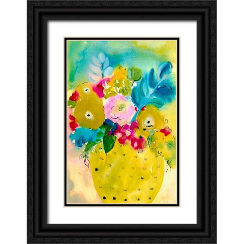 Bright Arrangement IV Black Ornate Wood Framed Art Print with Double Matting by Minasian, Julia