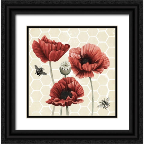 Poppy Buzz II Black Ornate Wood Framed Art Print with Double Matting by Popp, Grace