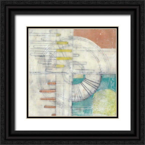 Compass I Black Ornate Wood Framed Art Print with Double Matting by Goldberger, Jennifer