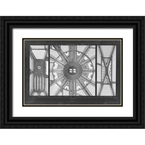 French Garden Blueprint I Black Ornate Wood Framed Art Print with Double Matting by unknown