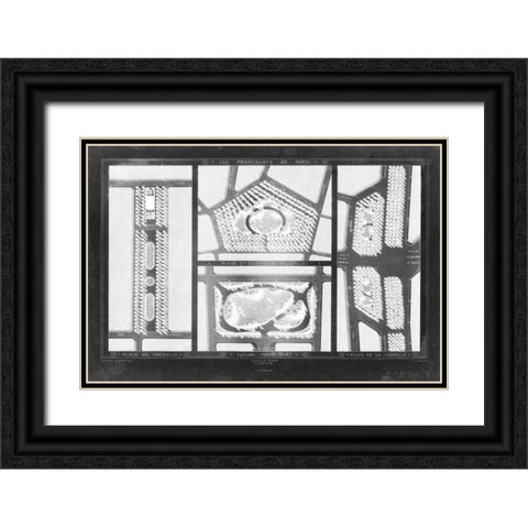 French Garden Blueprint III Black Ornate Wood Framed Art Print with Double Matting by Unknown