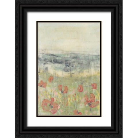 Wildflower Scape I Black Ornate Wood Framed Art Print with Double Matting by Goldberger, Jennifer