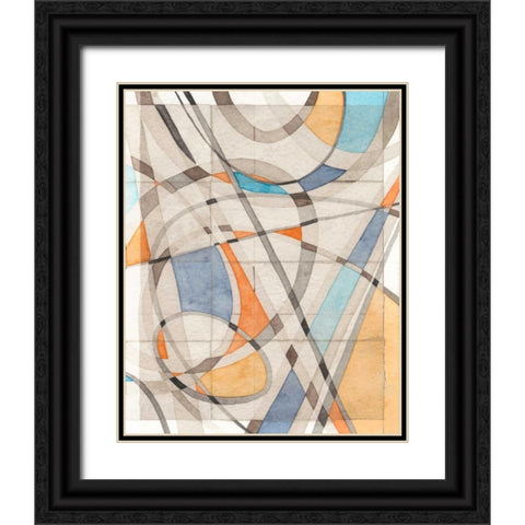 Ovals and Lines II Black Ornate Wood Framed Art Print with Double Matting by Galapon, Nikki