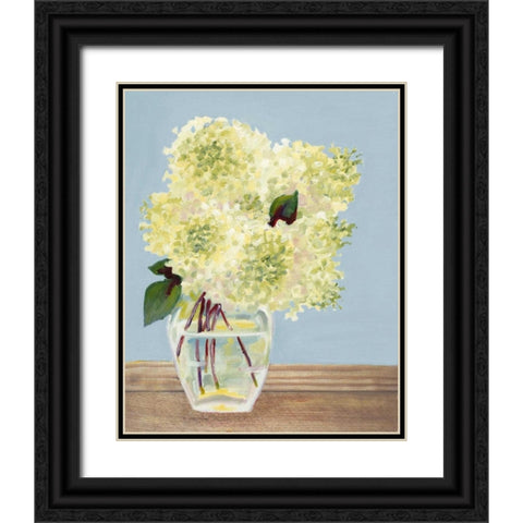 Hydrangea Vase I Black Ornate Wood Framed Art Print with Double Matting by Miller, Dianne