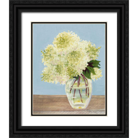 Hydrangea Vase II Black Ornate Wood Framed Art Print with Double Matting by Miller, Dianne