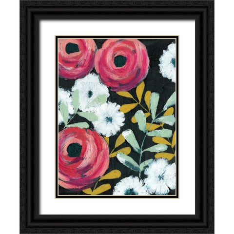 Flor de Color I Black Ornate Wood Framed Art Print with Double Matting by Popp, Grace