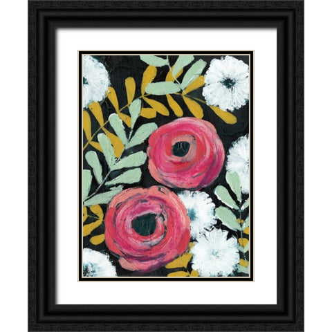 Flor de Color II Black Ornate Wood Framed Art Print with Double Matting by Popp, Grace