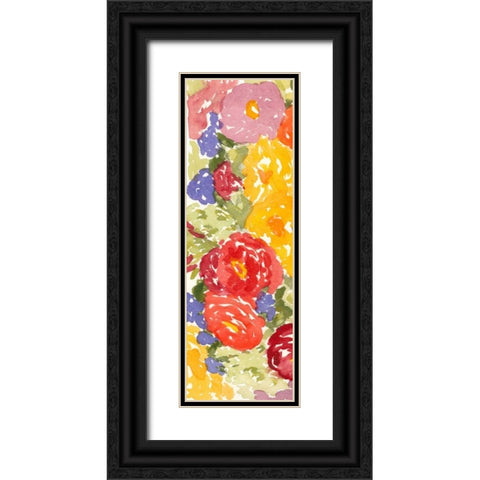 Zinnia Array I Black Ornate Wood Framed Art Print with Double Matting by Miller, Dianne