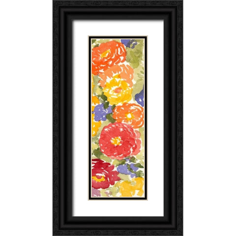 Zinnia Array II Black Ornate Wood Framed Art Print with Double Matting by Miller, Dianne