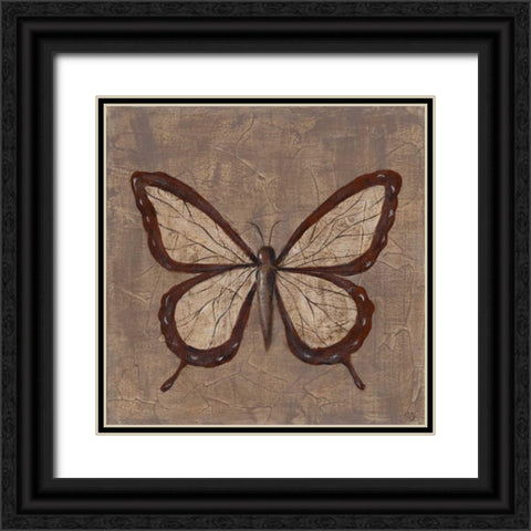 Textured Butterfly II Black Ornate Wood Framed Art Print with Double Matting by Reynolds, Jade