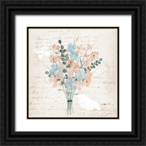 Fleurs Pastel I Black Ornate Wood Framed Art Print with Double Matting by Popp, Grace