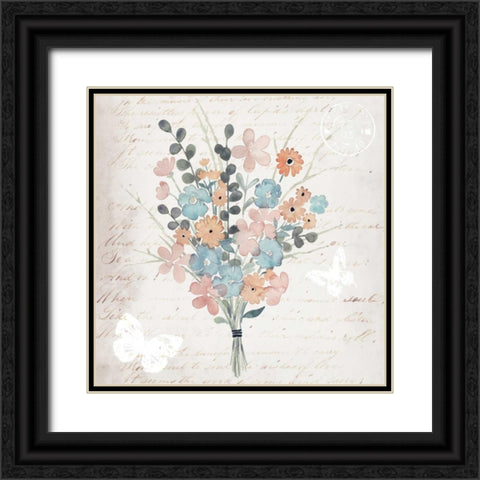 Fleurs Pastel II Black Ornate Wood Framed Art Print with Double Matting by Popp, Grace
