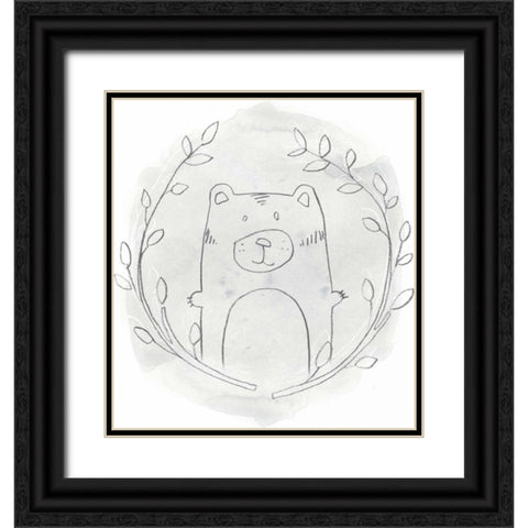 Woodland Vignettes IV Black Ornate Wood Framed Art Print with Double Matting by Vess, June Erica