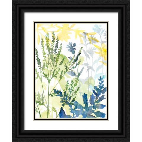 Layered Blooms I Black Ornate Wood Framed Art Print with Double Matting by Meagher, Megan