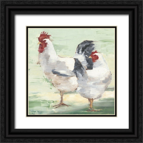 Chicken Run II Black Ornate Wood Framed Art Print with Double Matting by Harper, Ethan