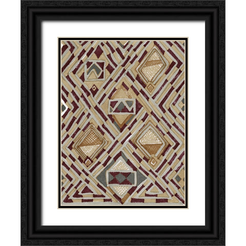 African Tribal II Black Ornate Wood Framed Art Print with Double Matting by Stellar Design Studio