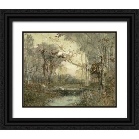 Sunset Pond III Black Ornate Wood Framed Art Print with Double Matting by Stellar Design Studio