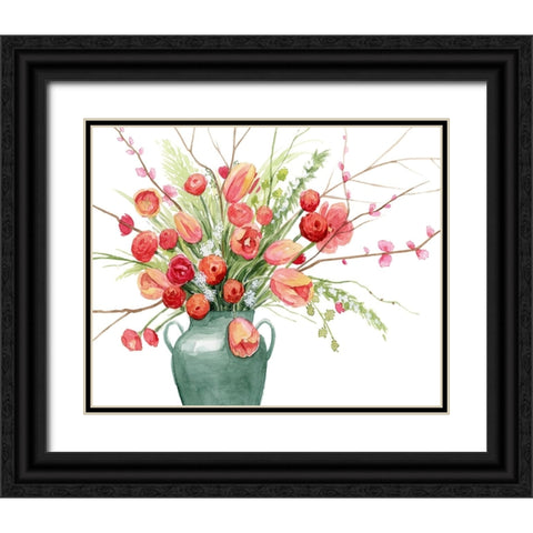 Vogue Bouquet II Black Ornate Wood Framed Art Print with Double Matting by Popp, Grace