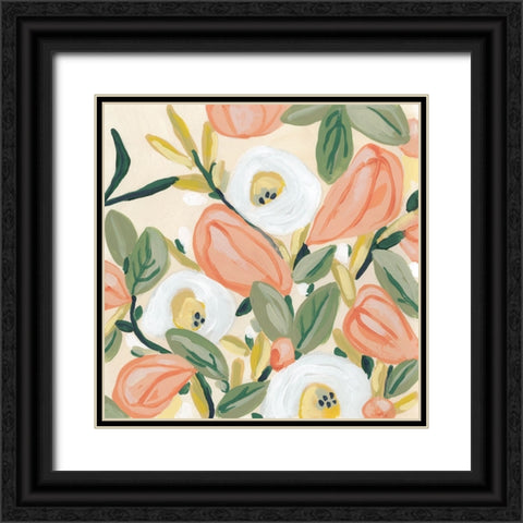 Gleeful Garden I Black Ornate Wood Framed Art Print with Double Matting by Vess, June Erica