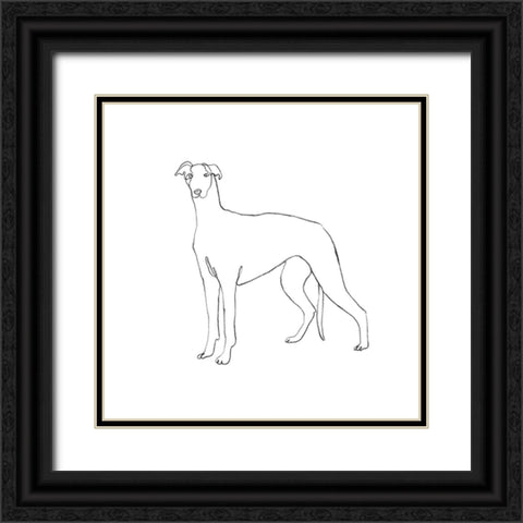 Greyhound Pencil Sketch II Black Ornate Wood Framed Art Print with Double Matting by Scarvey, Emma