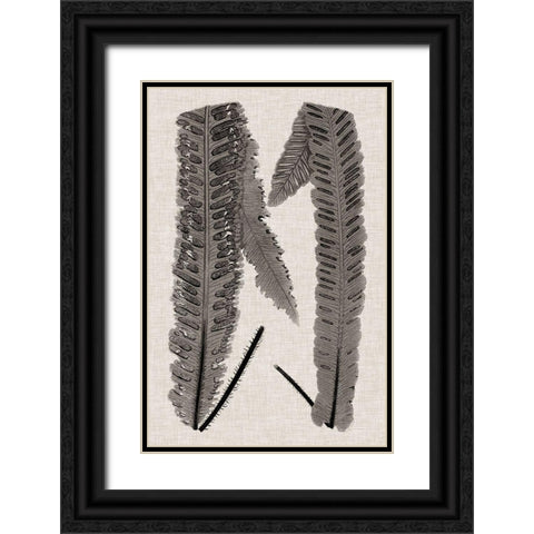 Custom Fern Family III Black Ornate Wood Framed Art Print with Double Matting by Lowe