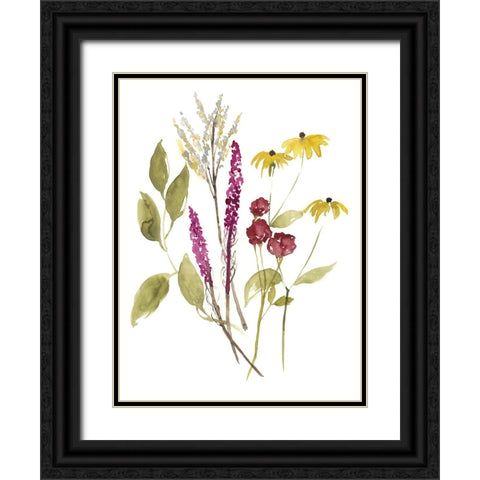 Fall Bouquet I Black Ornate Wood Framed Art Print with Double Matting by Goldberger, Jennifer